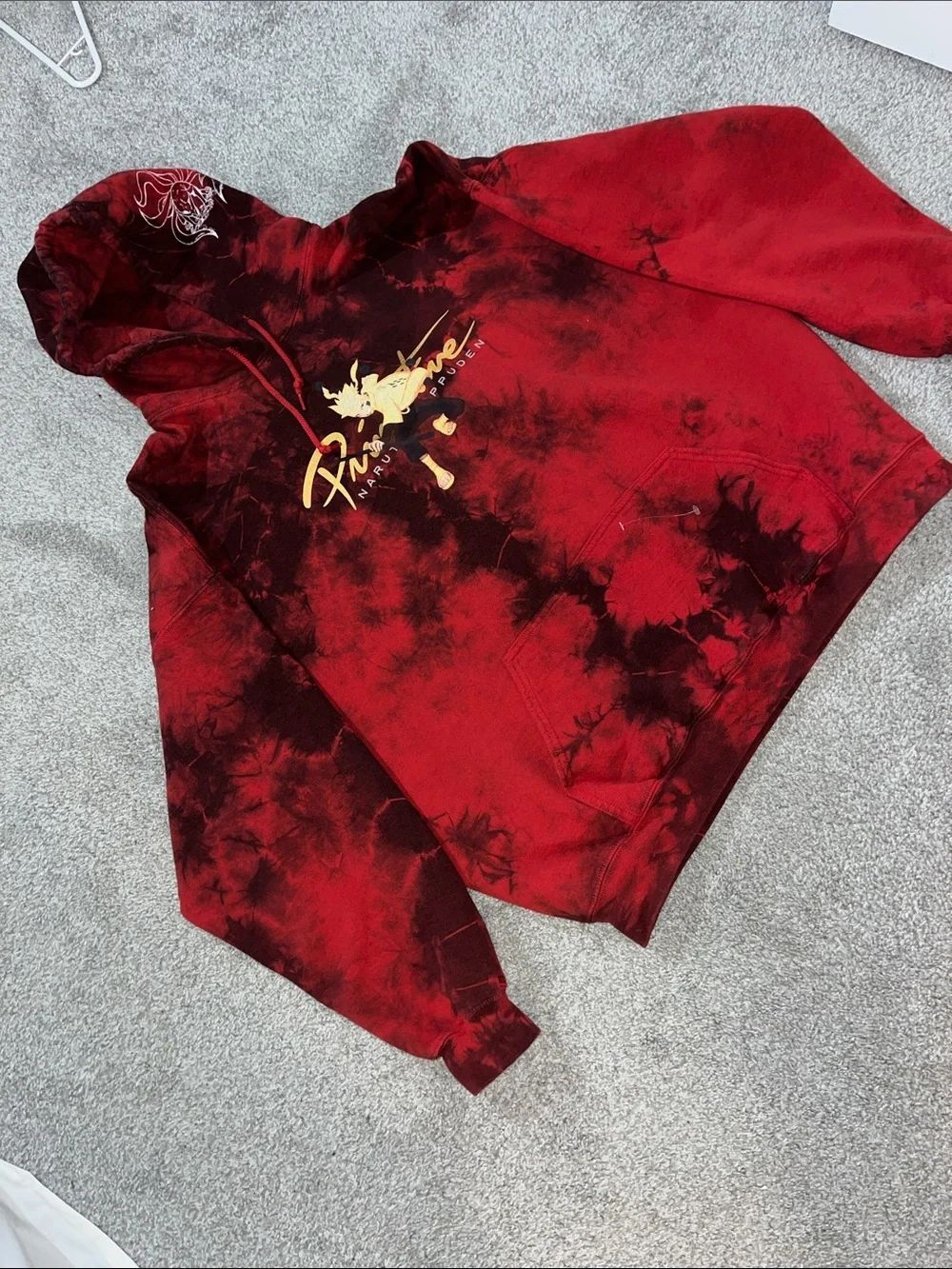 Red Black Naruto primitive Shippuden Camouflage Camo Tie Dye hoodie XL men’s